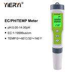 yieryi New TDS PH Meter PH/TDS/EC/Temperature Meter Digital Water Quality Monitor Tester for Pools, Drinking Water, Aquariums