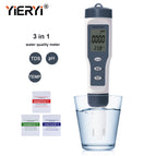 yieryi New TDS PH Meter PH/TDS/EC/Temperature Meter Digital Water Quality Monitor Tester for Pools, Drinking Water, Aquariums